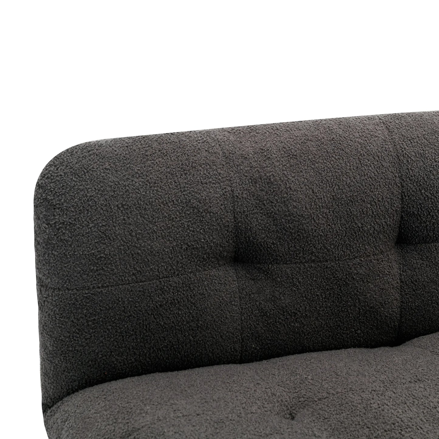 Thombrower 72" Camden Cozy Futon, Charcoal Boucle Fabric