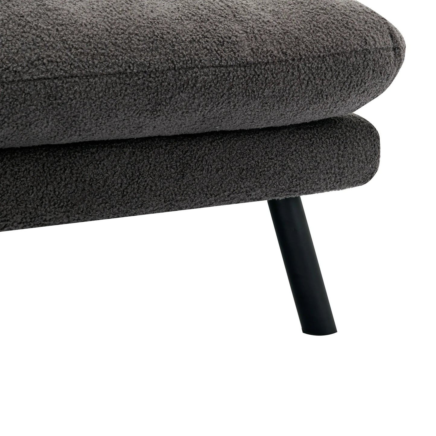 Thombrower 72" Camden Cozy Futon, Charcoal Boucle Fabric