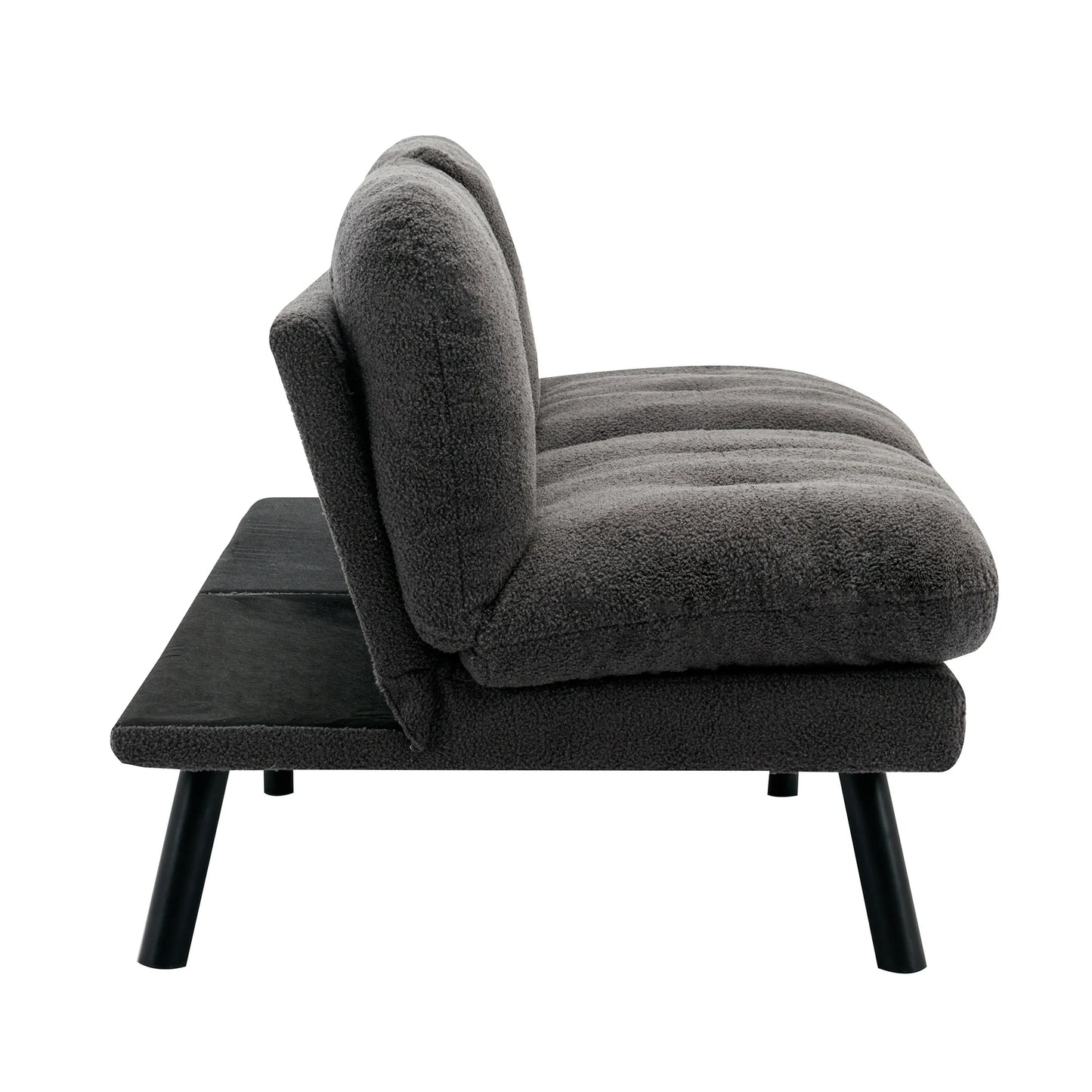 Thombrower 72" Camden Cozy Futon, Charcoal Boucle Fabric