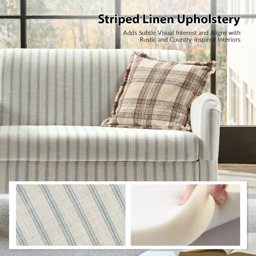 Terren 51"W Farmhouse Loveseat With Solid Wood Spindle Legs